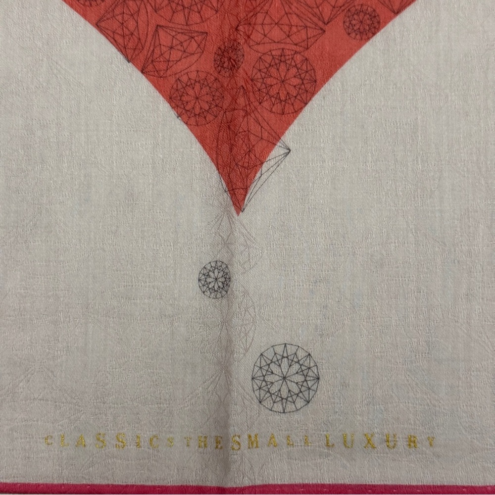 Red Heart Patterned Small Luxury Handkerchief Vin… - image 7